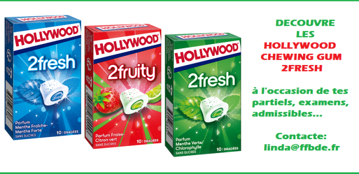 HOLLYWOOD CHEWING GUM 2FRESH pour tes exams